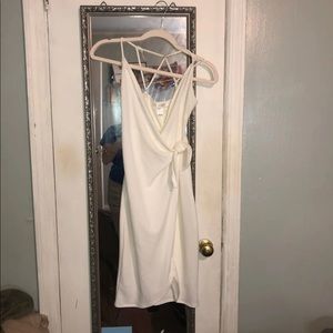 White wrap dress